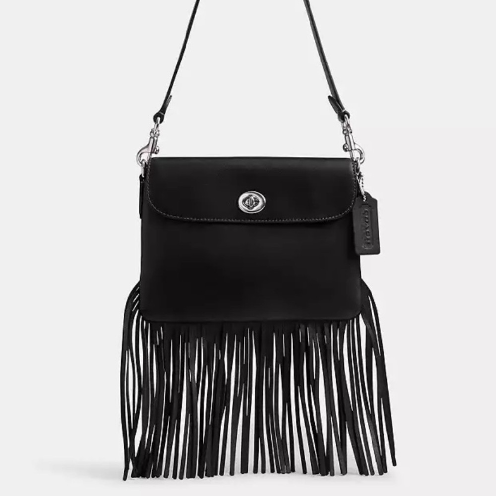 Coach 1964 Reissue Fringe Leather Shoulder Crossbody Clutch Bag